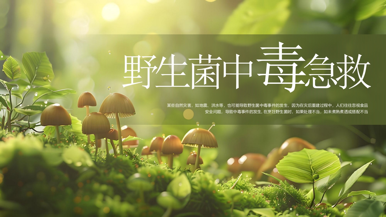 绿色清新野生菌中毒急救知识培训PPT课件.pptx